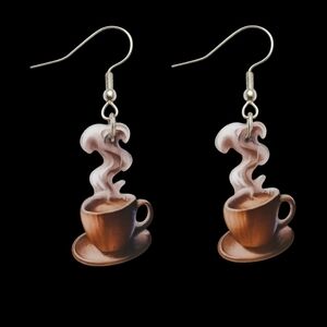 Coffee Cup Dangle Earrings